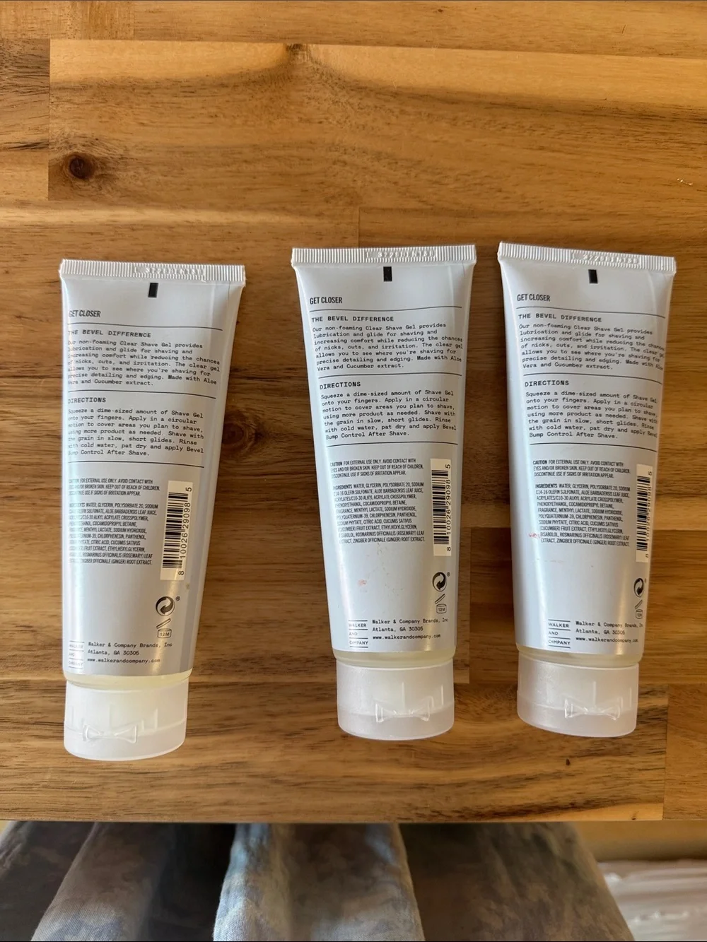Bevel Clear Shave Gel Trio - Silver & White Tubes